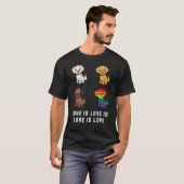 T-shirt Love Chiens Chien Chien Chien Chien Ciel Gay pride (Devant entier)