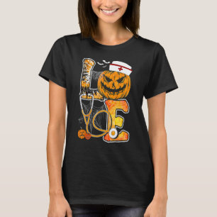 T-shirt Love Citrouille Stethoscope Infirmière Costume d'H