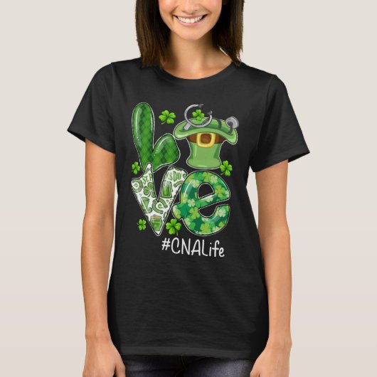 T-shirt LOVE CNA Life Leprechaun Casquette St Patrick Femm (Devant)