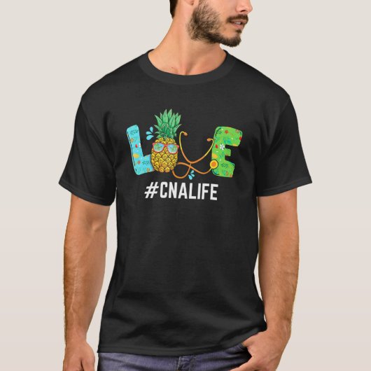 T-shirt Love Cna Vie Ananas Noël Vacances d'été (Devant)