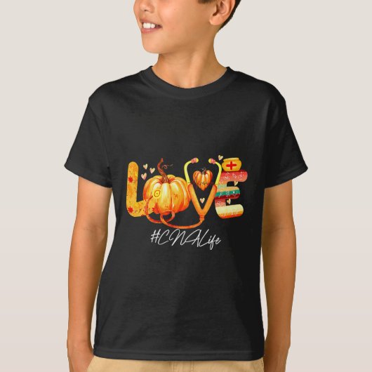 T-shirt Love Cna Vie Citrouille Automne Automne Thanksgivi (Devant)