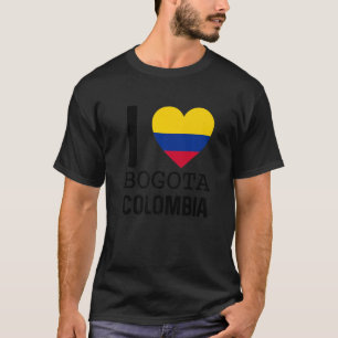 T-shirt Love Colombia Bogotá Souvenir Carte Drapeau Colomb