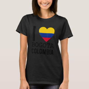 T-shirt Love Colombia Bogotá Souvenir Carte Drapeau Colomb