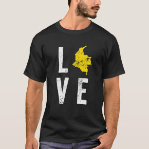 T-shirt Love Colombia Carte de l'indépendance nationale co