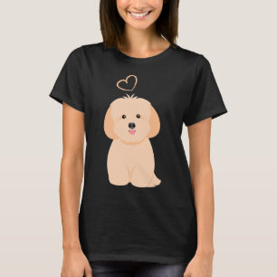 T-shirt Love Cream Apricot Lhasa Apso Shih Tzu Chien