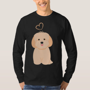T-shirt Love Cream Apricot Lhasa Apso Shih Tzu Chien