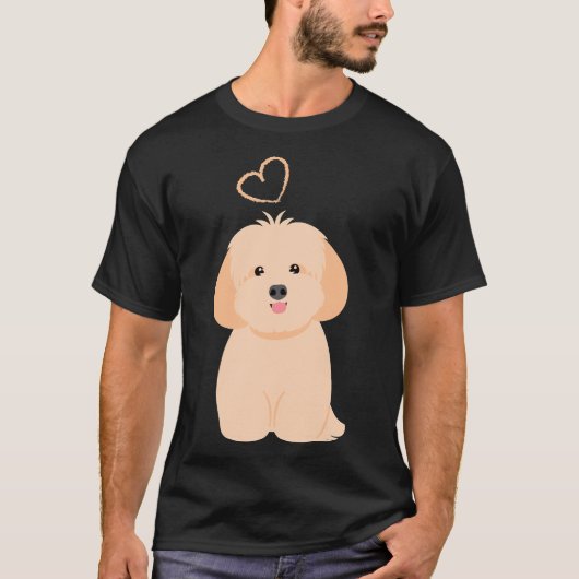 T-shirt Love Cream Apricot Lhasa Apso Shih Tzu Chien (Devant)