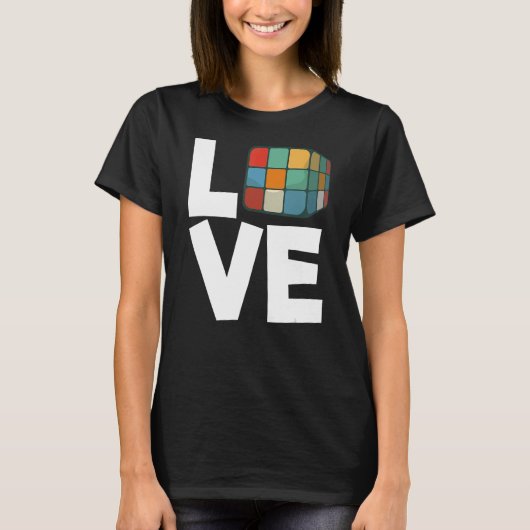 T-shirt Love Cubing Puzzle Solving Cube Love Cubes Speed C (Devant)