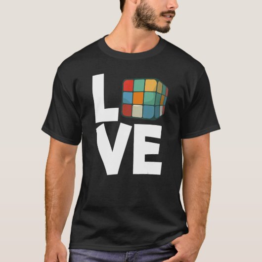 T-shirt Love Cubing Puzzle Solving Cube Love Cubes Speed C (Devant)