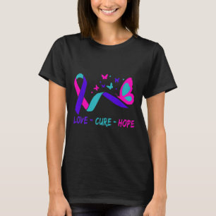 T-shirt Love Cure Hope Cervical Cancer Guerrier Papillon R