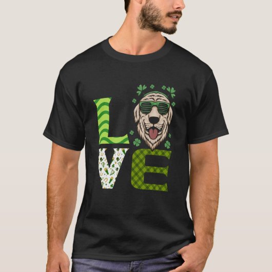 T-shirt Love Cute Dog Droits des animaux St Patrick's Day  (Devant)