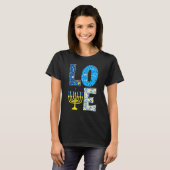 T-shirt Love Cute Hanukkah Decoration Menorah Pajama Match (Devant entier)