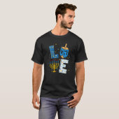 T-shirt LOVE Cute Hanukkah Decorations Dreidel Menorah Cha (Devant entier)