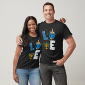 T-shirt LOVE Cute Hanukkah Decorations Dreidel Menorah Cha (Unisexe)