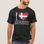 T-shirt Love Danemark Pays Drapeau (Devant)