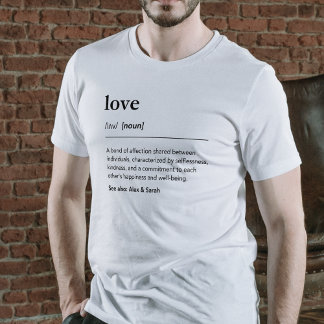 T-shirt Love définition nom de couple correspondant à mode