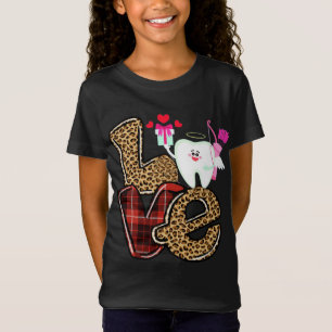 T-Shirt Love Dentist Heart Red Plaid Leopard Valentine's D