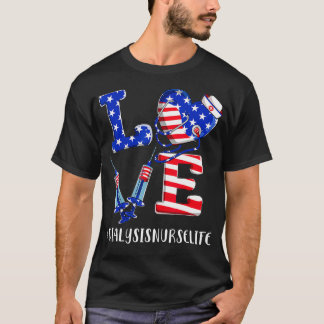 T-shirt Love Dialysis Nurse Life 4 juillet Américain
