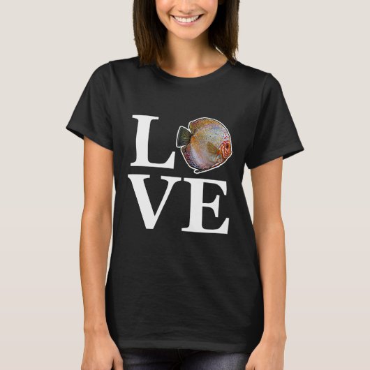 T-shirt Love Discus Fish Retro Fish Keeper Aquarium Hobby (Devant)