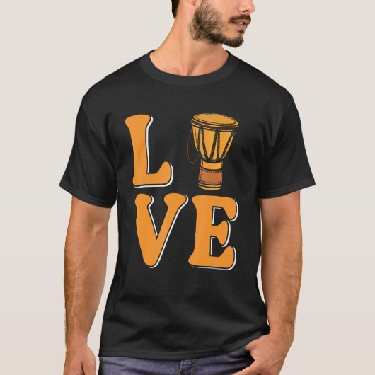 T-shirt Love Djembe Drum (Devant)