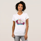 T-shirt LOVE Doves Coeurs Et Floral (Devant entier)