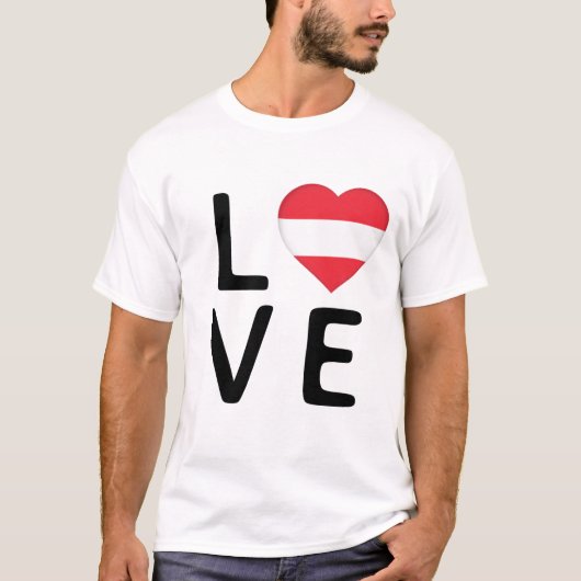 T-shirt Love - Drapeau Autriche (Devant)