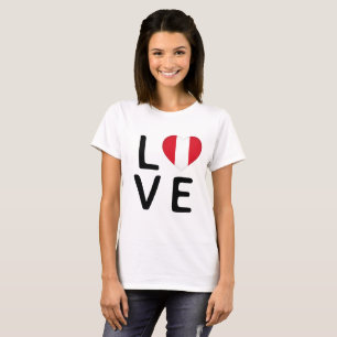 T-shirt Love - Drapeau du Pérou