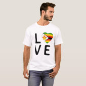 T-shirt Love - Drapeau du Zimbabwe (Devant entier)