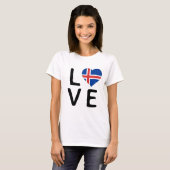 T-shirt Love - Drapeau Islande (Devant entier)