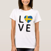 T-shirt Love - Drapeau Suède (Devant)