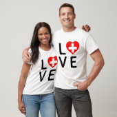 T-shirt Love - Drapeau Suisse (Unisexe)