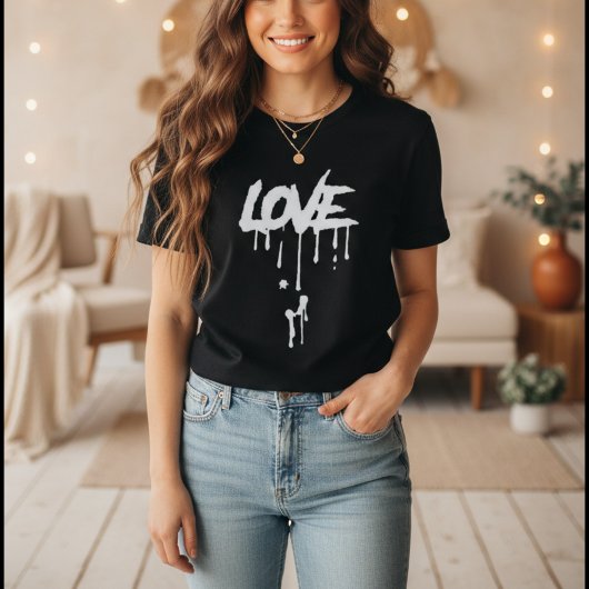 T-shirt LOVE Drip Minimalist Graphic