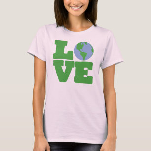 T-shirt LOVE Earth (texte vert)