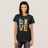 T-shirt Love Easter Bunny Egg Giraffe Print Cute Bunny Kid (Devant entier)