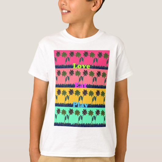 T-shirt Love Eat Play Art Print (Devant)