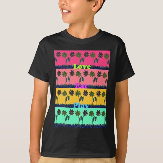 T-shirt Love Eat Play Art Print (Devant)
