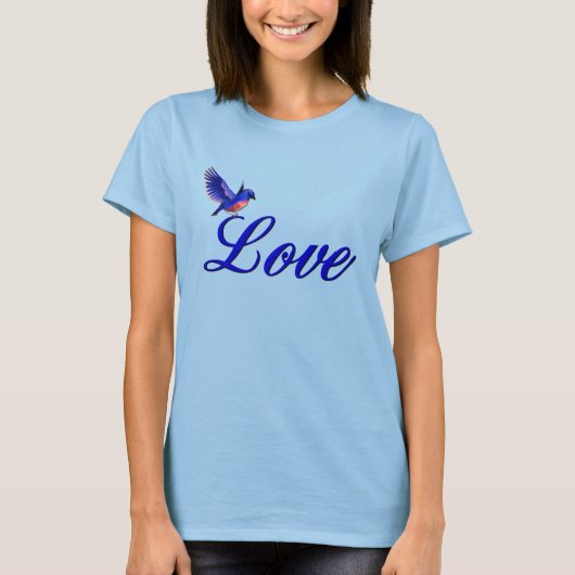 T-shirt Love Elegant Bluebird Inspiration (Devant)