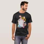 T-shirt Love Enseignant Vie Pâques Gnome Panier de chasse  (Devant entier)