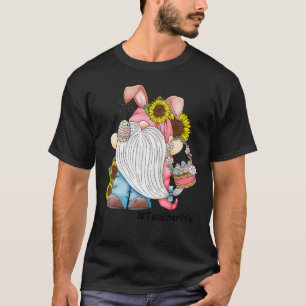 T-shirt Love Enseignant Vie Pâques Gnome Panier de chasse