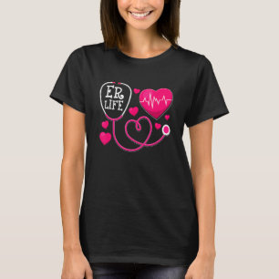 T-shirt Love ER Life Heartbeat Doctor Nurse Hospice