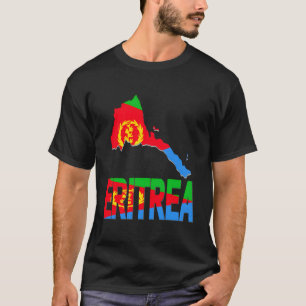 T-shirt Love Eritrea With Eritrean Flag Inside Eritrea Map