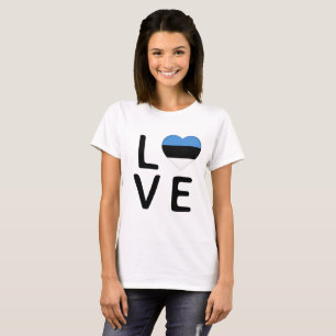 T-shirt Love - Estonie Drapeau