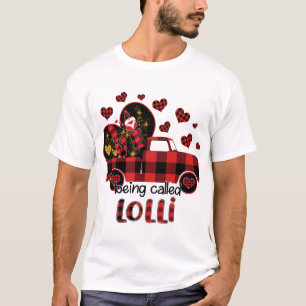T-shirt Love Être appelé Lolli Red Truck Gnome Valentine