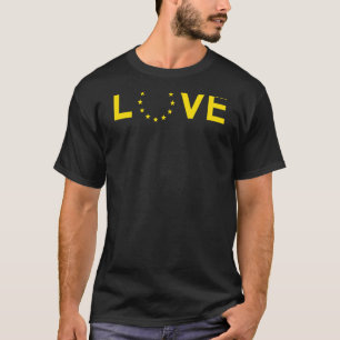 T-shirt Love Europe Drapeau Union Jack Ue Drapeau Anti Bre