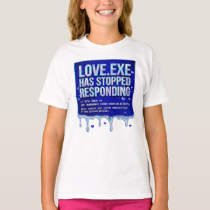 T-shirt Love Exe Écran Bleu de la Mort Y2K Tech Drôle Pr