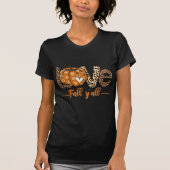 T-shirt Love Fall Y’all | Citrouille Empreinte de léopard (Devant)