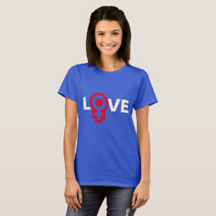 T-shirt LOVE Femme code genre sombre personnalisable