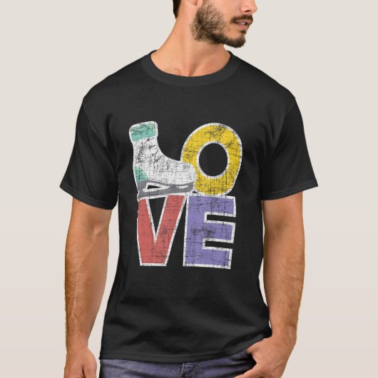 T-shirt Love Figure Patinage de glace Patinage Danser (Devant)