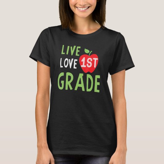 T-shirt Love First Grade Happy Fall Thanksgiving Women 1st (Devant)
