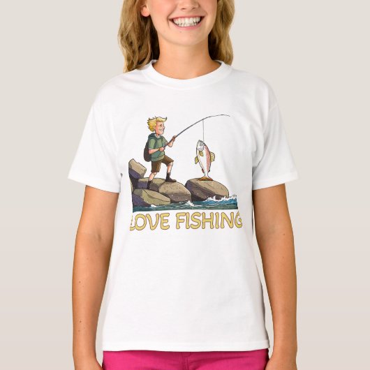 T-shirt Love Fishing Kid (Devant)